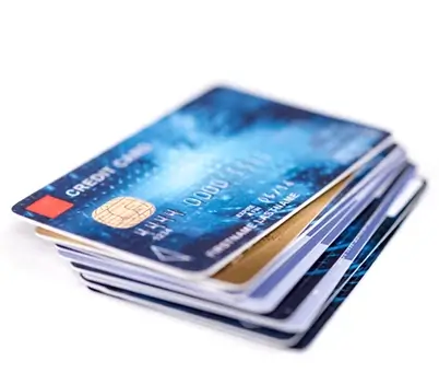 credit cards stacked